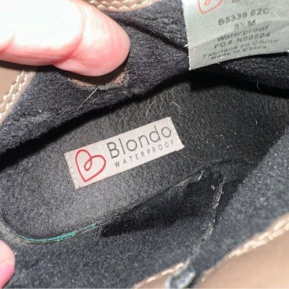 Blondo Idra Waterproof Ankle Booties Womens Size 8.5 Brown Suede Leather Zip - Picture 7 of 10